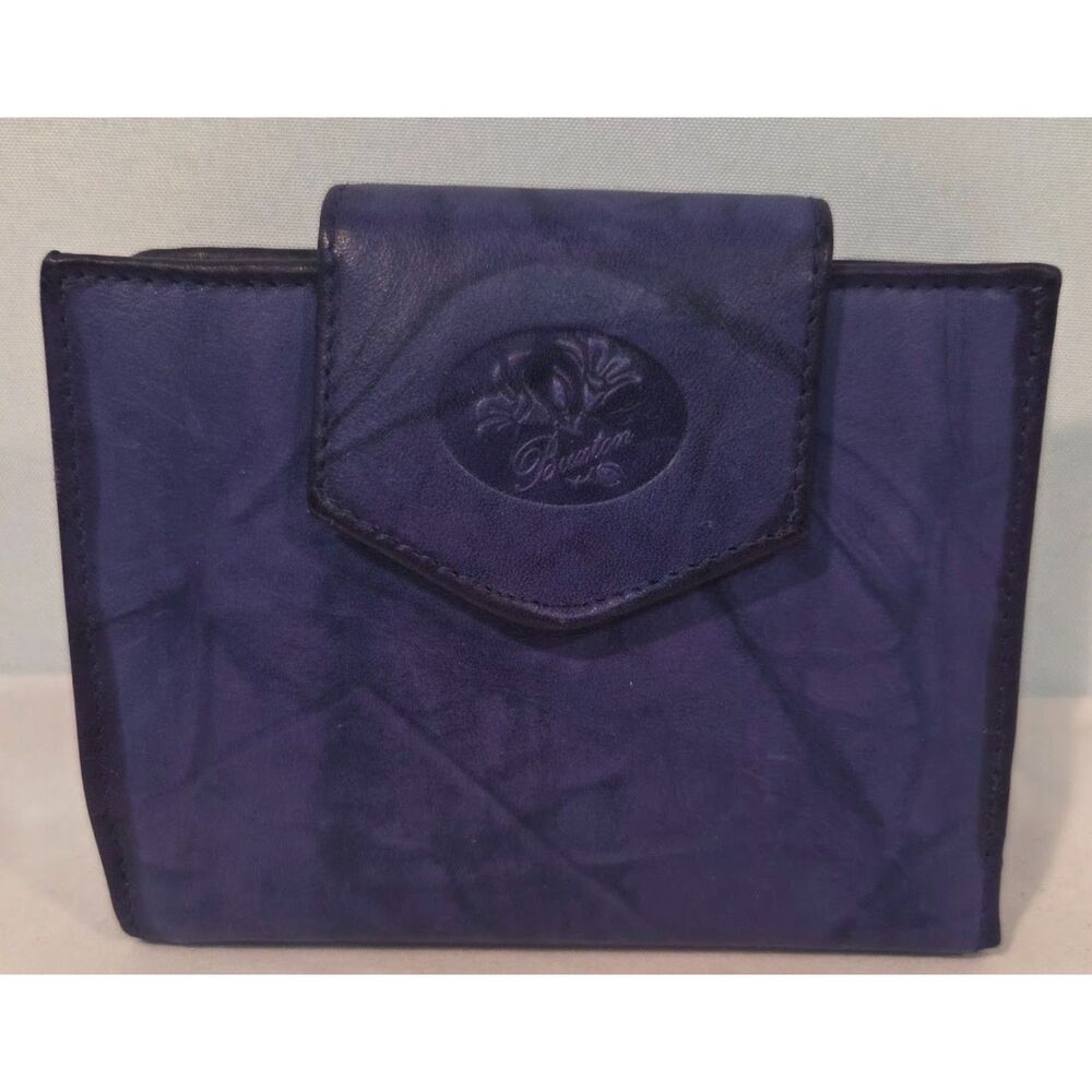 Buxton Leather Wallet Organizer Card Holder Blue Vintage Multi Slot